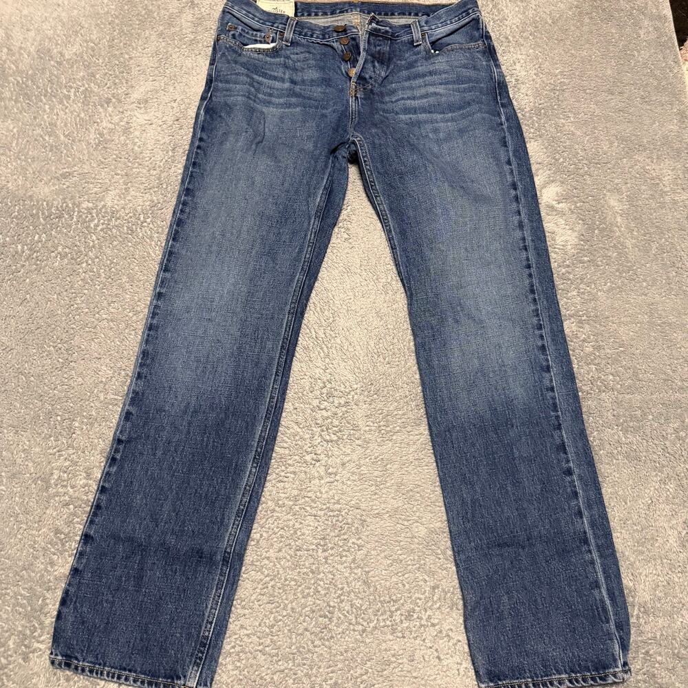 Hollister Jeans Mens 34 x34 (34x33.5) Classic Straight Button Fly Whisker
